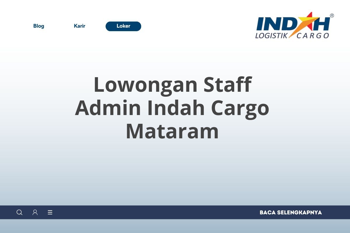 Lowongan Staff Admin Indah Cargo Mataram